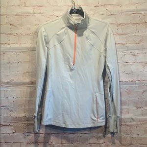 Lululemon Run Wild 1/2 Zip Pullover 6 Stripe thumb holes mock neck